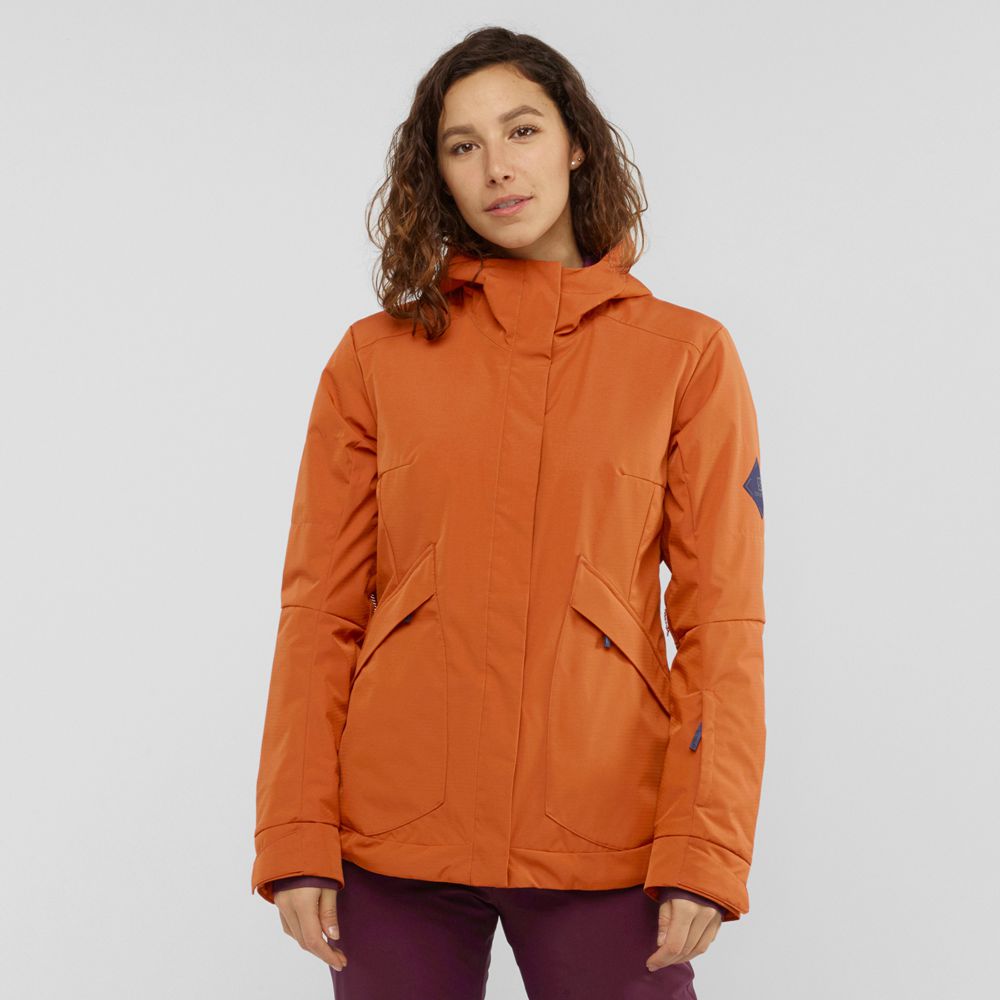 Salomon SNOW REBEL Chaqueta Esqui Mujer - Naranjas - Colombia (63470-RHTM)